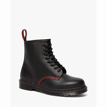 Dr Martens 1460 Contrast Stitch Smooth Kožené - Cierne Cizmy Panske, DR0001